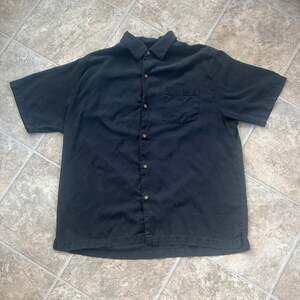 Tommy Bahama Men's Black 100% Silk Textured Jacquard Short Sleeve Camp Shirt